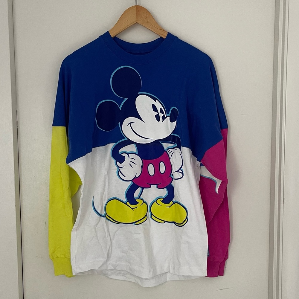 NWOT Disneyland 90s color block retro Mickey spirit jersey